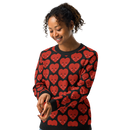 Red Broken Hearts Knitted Crew Neck Sweater