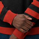 Red and Black Stripe Knitted Crew Neck Sweater