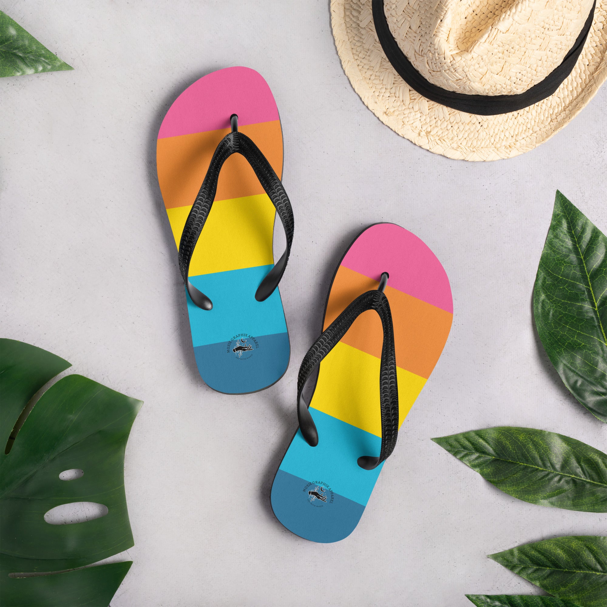 Summer Rainbow Flip-Flops