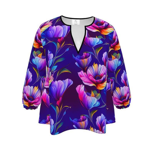 Purple Floral Blouse