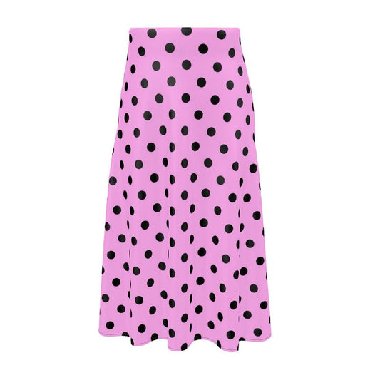 Pink polka dot skirt