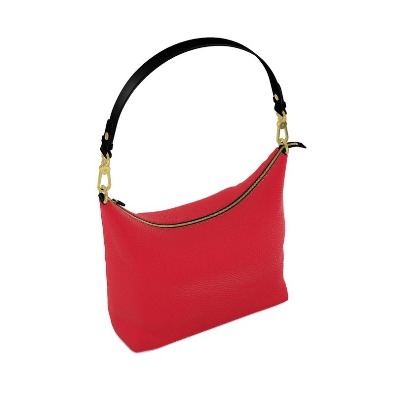 Fire Engine Red Square Hobo Bag – Luxurious Handcrafted Nappa Leather