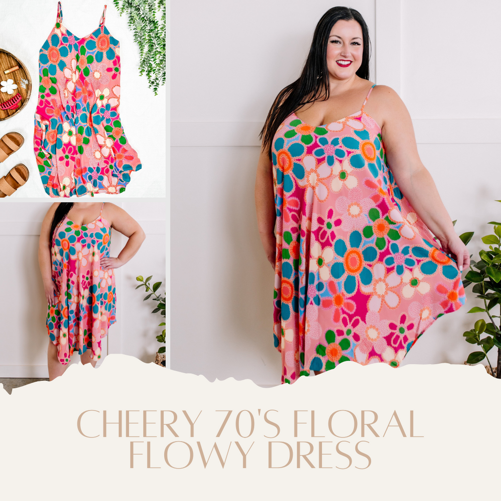 Emily Wonder Cheery 70's Floral Flowy Dress