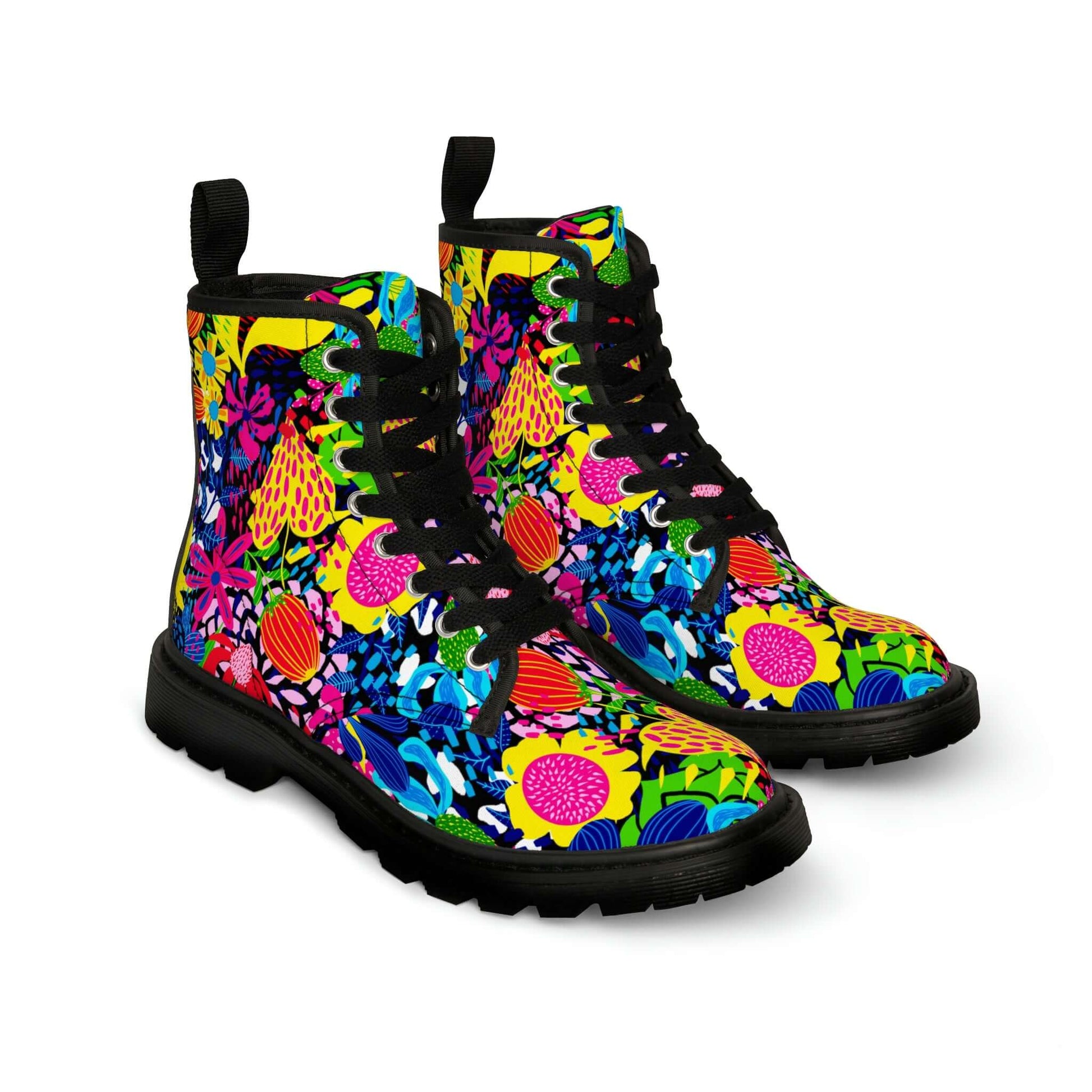 Floral Chaos Canvas Boots
