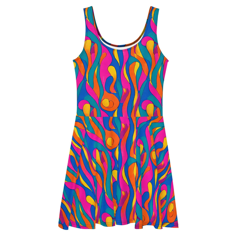 Abstract Swirls Skater Dress - Soft, Stretchy and Chic