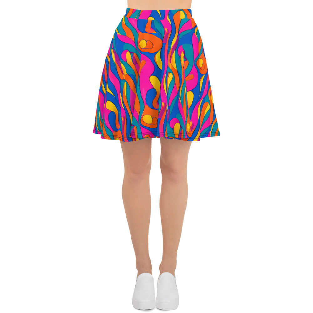 Abstract Swirls Skater Skirt