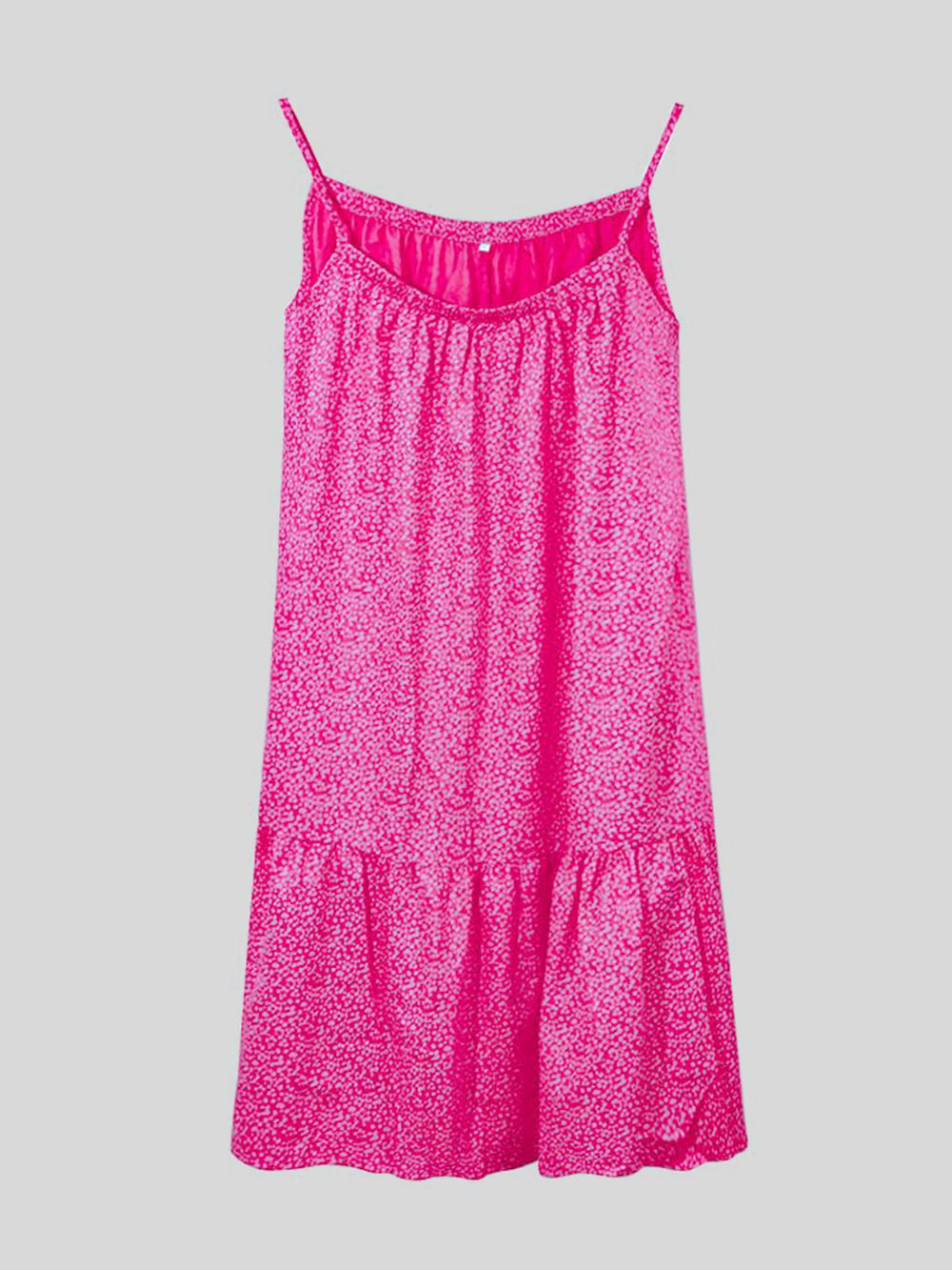 Full Size Floral Print Mini Cami Dress with Flounce Hem
