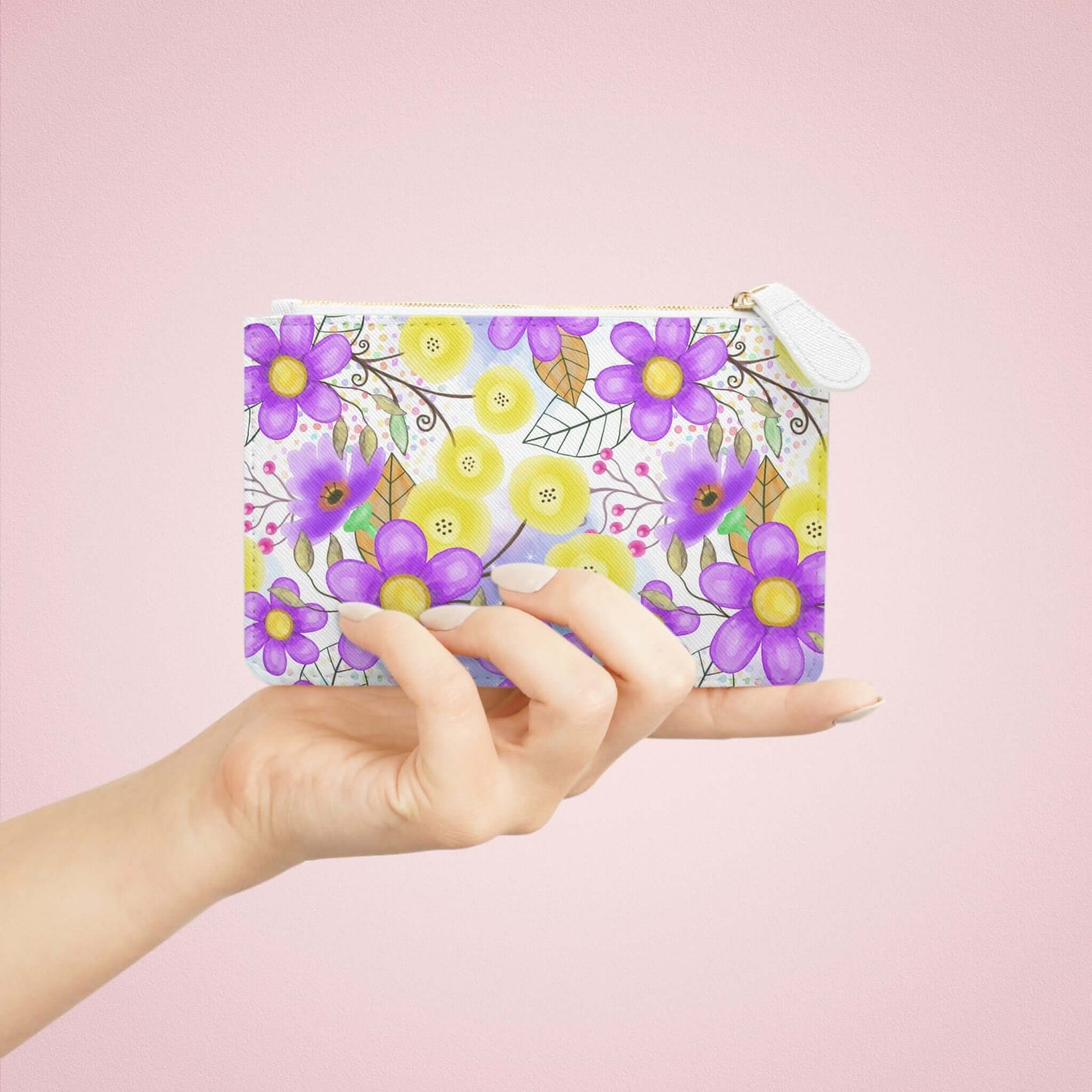 Lavender Floral Mini Clutch Bag