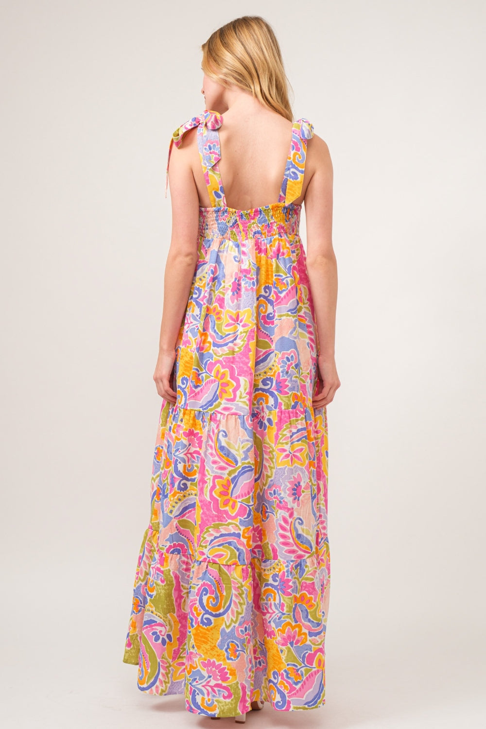 And The Why Full Size Printed Tie Shoulder Tiered Maxi Dress: The Ultimate Summer Fashion Statement